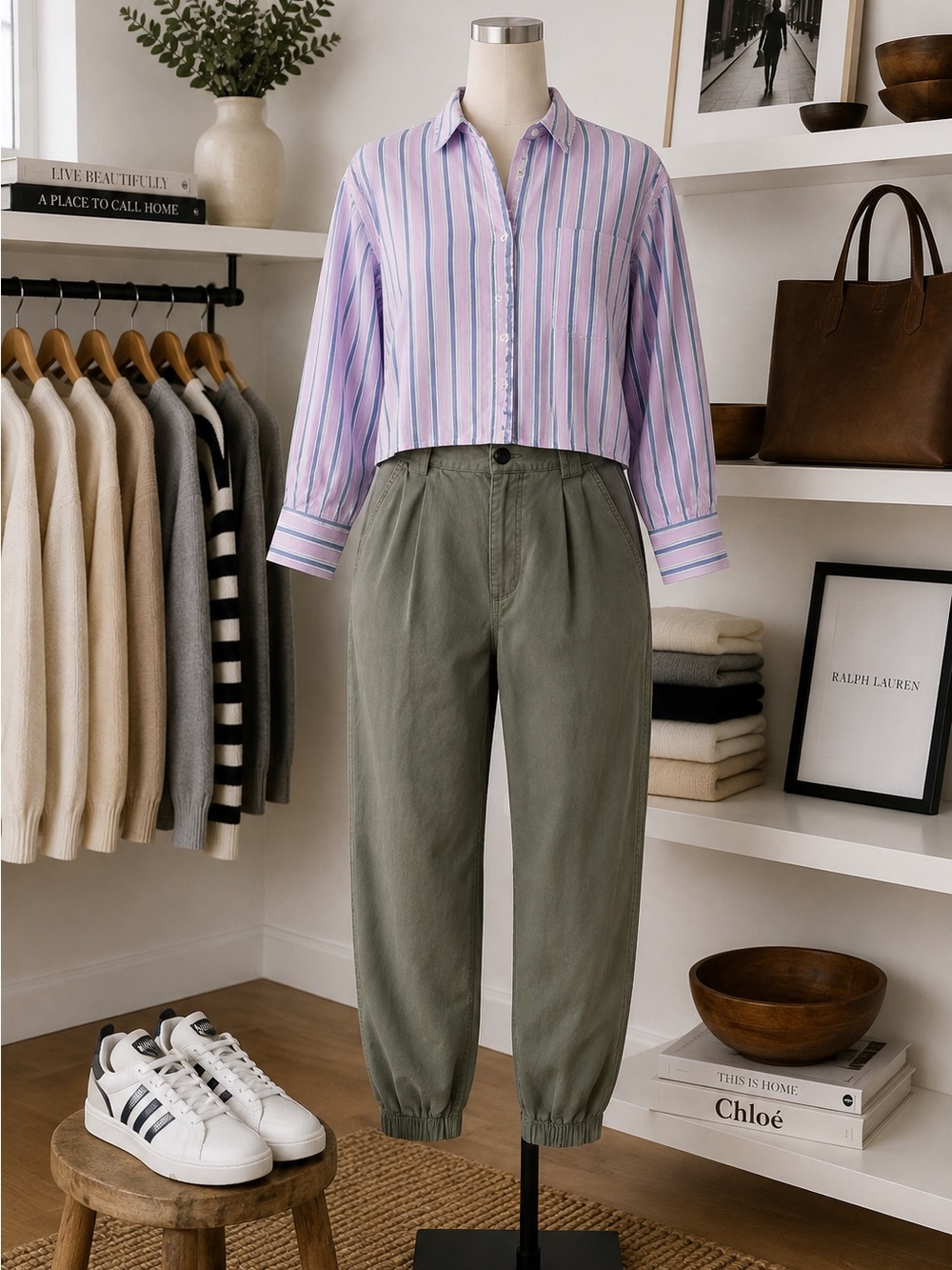 DEX Pleated Cotton Jogger Pants Tapered Trouser | Size 10